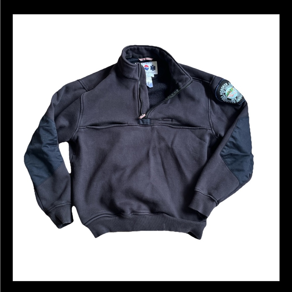 Black Quarter-Zip Pullover With Patch - image 1